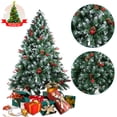 thumbnail image 4 of Uten 6ft Snow Flocked Artificial Christmas Tree with Pine Cones & Red Berries, Includes Foldable Metal Stand for Holiday Christmas Decoration, 4 of 12