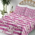 thumbnail image 3 of Ambesonne Emoji Fitted & Top Sheet Set with Shams, Antisocial Pink Theme Pattern, Soft Pink Fuchsia, 3 of 5