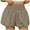 Khaki, variant on Summer Savings Akafmk Summer Womens Shorts, Women Casual Shorts, Women's Shorts Casual Flowy Linen High Waist Drawstring Elastic Pockets