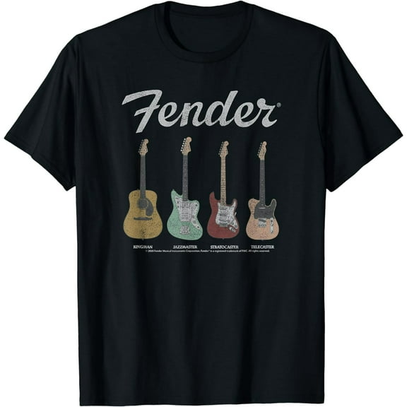 100% cotton tshirts men tee Fender Vintage Guitar Lineup T-Shirt