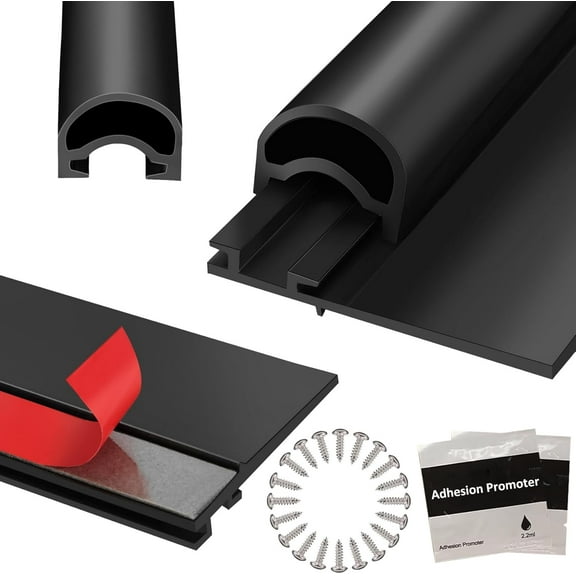 Combo RV Slide Out Seal Kit Replace 018-312-EKD & 018-341 EK,1' * 15/16" * 35' D-Seal Wiper & 1/2' * 2.75" * 35’ Travel Trailer Weather Stripping Clip Base,Black Rubbers for Camper Slideout System