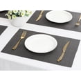 thumbnail image 6 of REGALWOVEN Set of 8 Placemats, Placemats for Kitchen Dining Table Decor Washable Heat Resistant Table Placemats Wipeable Place Mat Black Gray 18*12in, 6 of 7