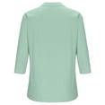 thumbnail image 6 of Cotton Linen Tops for Women 3/4 Sleeve Loose Fit Shirts Casual Button Solid Color V Neck Blouses 2026 Spring Dressy Lightweight Comfy Outfits Going Out Tops Ladies Fashion Trendy, 6 of 7
