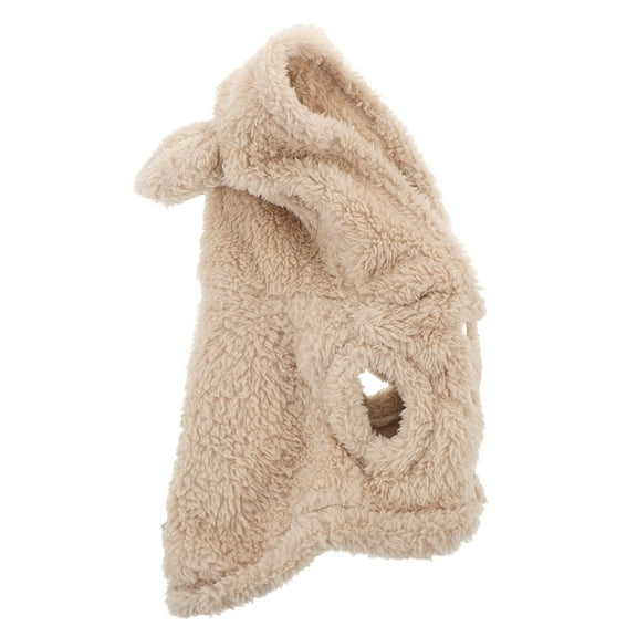 OFFIGAM Khaki Bunny Ears Hoodie for Dogs Polyester Pet Cloak Pajamas Ideal for Winter Small Pets Size M