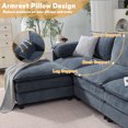 thumbnail image 6 of OMOCCUIT 108" L Shaped Modern Sofa, Convertible Modular Sectional Cloud Couch with Movable Ottoman, Chenille 3-Seat Couches with Deep Seat & Pillow for Living Room, Bedroom, Apartment, Office, 6 of 10