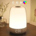 thumbnail image 1 of Touch Wake Up Night Light with Sunrise Simulation Alarm Clock, 3 Ways Dimmable Warm White Bedside Lamp RGB Atmospheric Table Bedside Lamp, Timer Mode, 1 of 5