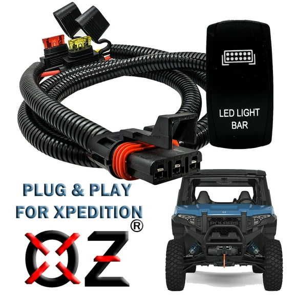 OZ-USA Pulse Power Bus Bar Wire Harness Laser-Etched On/Off LED Light Bar Rocker Switch Compatible with 2024 Polaris XPEDITION XP ADV Ultimate Northstar Premium
