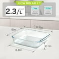 thumbnail image 2 of KitchenKey 2.4QT Square Glass Baking Dishes, 9x9In Square Baking Dish, Glass Baking Dish for Oven, 2 of 16