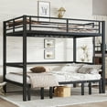 thumbnail image 2 of Full Over Futon Bunk Beds, Metal Bunk Bed Frame can be Converted into Bed and Couch, Full Bunk Bed with Ladder, No Box Spring Needed-Black, 2 of 7