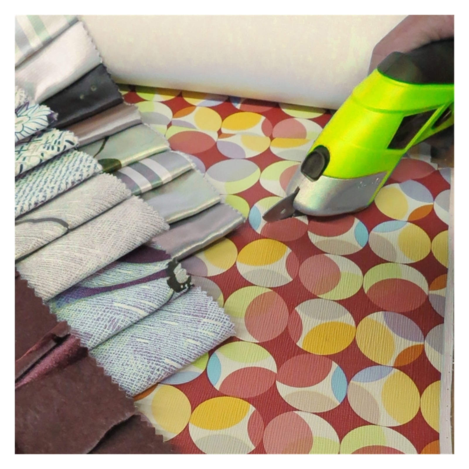 Electric Scissor Auto Cutter Cordless With 2 Blades Simplicity Household Cutting Garment Fabric Underwear Leather Portable ,Sharp & Durable