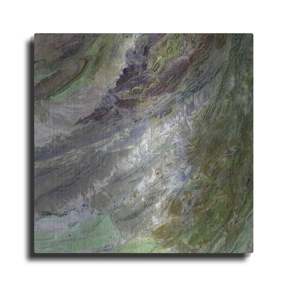 Luxe Metal Art 'Earth as Art: Sulaiman Mountains' Metal Wall Art, 12"x12"