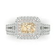 thumbnail image 2 of Clara Pucci 14K White/Rose Gold 3.05 Natural Morganite Engraveable Engagement Ring + Wedding Band Set, 2 of 7
