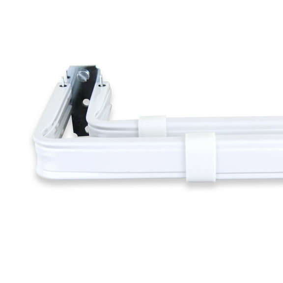 Lockseam Double Curtain Rod 84-120" - White
