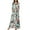Green, variant on Women's 3/4 Sleeve Gathered Waist Rose Floral Stretched Casual Maxi Dress with Hidden Side Pockets PINK L