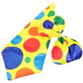 thumbnail image 1 of Conjunto de 2 corbatas y pajaritas de payaso de carnaval, disfraz de Halloween, para fiesta y festival (corbata + pajarita), 1 of 6