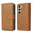 thumbnail image 2 of SaniMore for Samsung Galaxy S23 Plus Case, 3 in 1 Zipper Purse Cover + Card Slots +  Kickstand + Detachable Lanyard Comprehensive Protective Shockproof Anti-drop Shell For Galaxy S23 Plus, Brown, 2 of 8