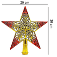 thumbnail image 4 of Adorno para Árbol de Navidad Brillar con Forma de Estrella Dorado y Rojo 1 Pieza, 4 of 5