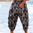 thumbnail image 1 of Capris, Mens Fashion Drawstring Elastic Waist Printing Casual Retro Nationality Capris Pants, 1 of 4