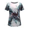 thumbnail image 4 of Dyegold Vintage Tees For Women Floral Print Short Sleeve Crewneck Tops Shirts Plus Size Retro Graphic Tshirts Casual Blouse, 4 of 4