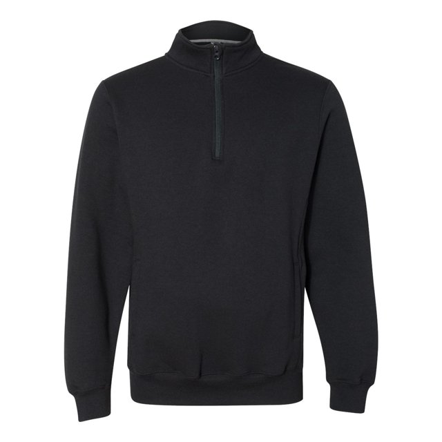 Russell Athletic Dri Power Quarter-Zip Cadet Collar Sweatshirt, M, Black