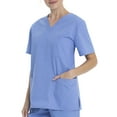 thumbnail image 3 of Scrubstar Unisex Solid V-Neck Scrub Top WM01T895, 3 of 8