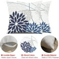 thumbnail image 6 of Blue Flower Pillow Covers 20x20 Inch Set of 2 Dark and Light Blue Colored Pillow Farmhouse Outdoor Waterproof Decor for Patio Funiture Garden Summer Floral Polyester Square Cushion Cover 01D, 6 of 6