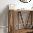 thumbnail image 4 of BizChair Farmhouse 2-Tier Console Accent Table - Warm Oak Finish Engineered Wood Frame - Marble Finish Tabletop - For Entryway or Living Room, 4 of 12