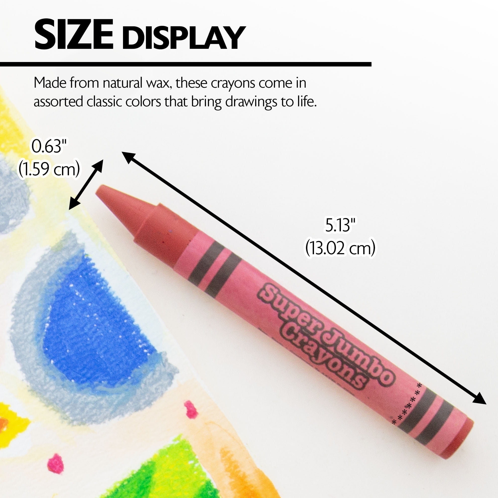 BAZIC Super Jumbo Crayons 8 Color, Non Toxic Crayon (8/Pack), 24-Packs
