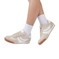 thumbnail image 6 of LUCKY STEP Retro Sneakers Thin Sole Lace up Lightweight Casual Shoes,Beige,Womens, 6 of 6