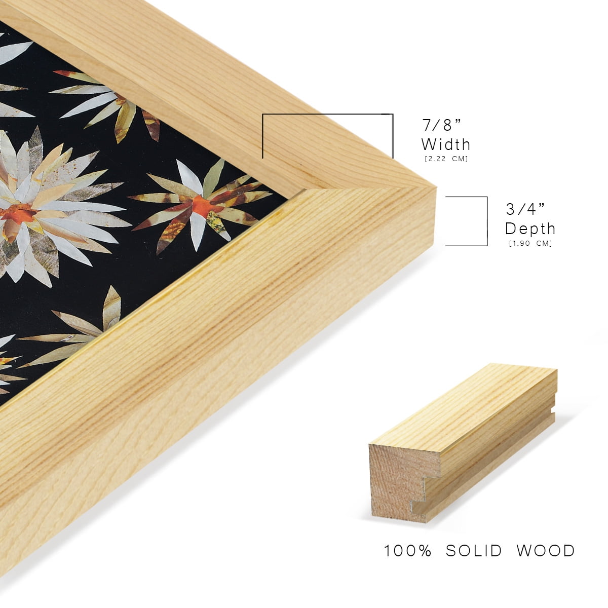 Starburst Too II - Framed Print w/glass - Natural Wood