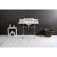 thumbnail image 3 of Kingston Brass LMS3630MA7 Pemberton 36" Carrara Marble Console Sink with Acrylic Legs (8-Inch, 3-Hole), Carrara Marble White/Brushed Brass, 3 of 8