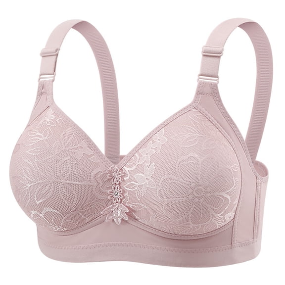 Bras for Women,Floral Lace Comfort Bra Soft Cup Supportive Everyday Wear Plus Size Delicate Design,Sports Bras for Women,Light Purple,42