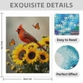 thumbnail image 3 of Diamond Art Kit for Adults, Cardinal Sunflowers Butterflies Diamond Painting for Adults Beginners, 5D DIY Diamond Art Painting Kits, Colorful Diamond Painting Craft for Home Decor 12x16, 3 of 7