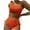Orange, variant on Elainilye Fashion Swimsuits for Women Sexy Solid Swimwear Bikini Set Two Piece Swimsuit Bathing Suit Swimwear,Black