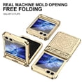 thumbnail image 2 of Allytechgroup Galaxy Z Flip5 Case, Hinge Protection Shockproof PC Back Cover Ani-Scratch Luxury Bumper Phone Case for Samsung Galaxy Z Flip 5, Gold, 2 of 7