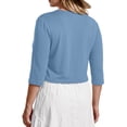 thumbnail image 6 of Gleelist Plus Size Cropped Cardigan Bolero Shrug For Dresses 3/4 sleeve Oversized Lightweight Cardigan Sweaters For Women XL-5XL, 6 of 6