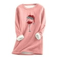 thumbnail image 2 of Babysbule Christmas Shirts for Women Fashion Printing Regular Sleeve Winter Loose Vacation Casual Sleeve Round Neck Shirt Tops Clearance Tops Fashion, 2 of 5