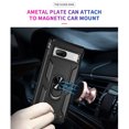 thumbnail image 4 of TJS for Google Pixel 7a Phone Case, with Tempered Glass Screen Protector, Impact Resistant Metal Ring Magnetic Support Kickstand Drop Protector Cover (Black), 4 of 7