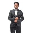 thumbnail image 2 of Mens Luxury Paisley Suit Jacket Gold Shiny Slim Fit Button Down Blazer, 2 of 4