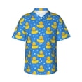 thumbnail image 1 of Balery Cute Yellow Rubber Ducks Camisas hawaianas de manga corta para hombre, camisas playeras de corte holgado, camisas de vacaciones con botones,Medium, 1 of 7