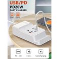 thumbnail image 3 of Soporte De Carga Para Iphone 15 Pro Usb Hub 4 Puertos 5 Pies Con Soporte Para Teléfono Con 2 Puertos Usb Y 2 Puertos Usb C Extensor Compatible Con Iphone 15 Pro 14 13 12 11 Pad Galaxy O Dispositivos U, 3 of 5