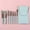 Greenish grey, variant on Wood Handle Morandi Makeup Brush Set Mini Portable Soft Hair Beauty Tool Kit 8PCS
