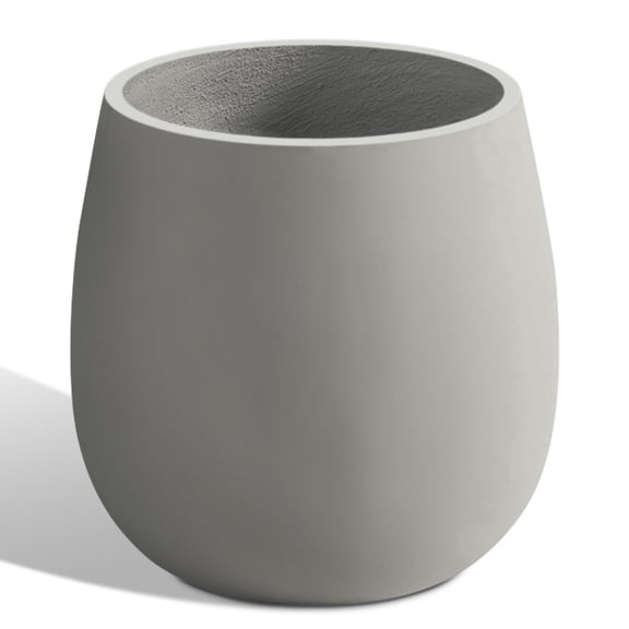 Vucunty Concrete Planter, Oval Cement Planter, Large Tall Flower Pot, Outdoor Indoor Garden Planter for Porch Patio, Grey