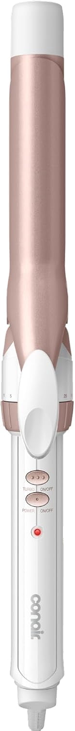Conair Double Ceramic 1-Inch Curling Iron, White/Rose Gold