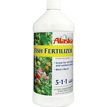 Alaska Fish Fertilizer 5-1-1 Concentrate 1 Quart, Will not Burn! By Lilly