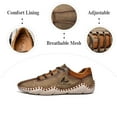 thumbnail image 2 of Mens Leather Casual Shoes Lightweight Fashion Sneakers Soft Breathable Oxfords Non-slip Driving Shoes Brown 12 US, 2 of 7