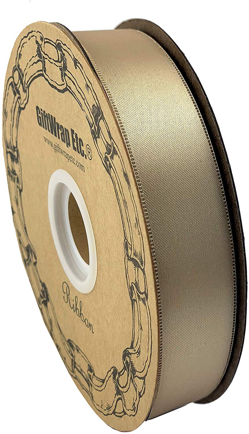 Beige Satin Fabric Wedding Ribbon - 1" x 100 Yards ...