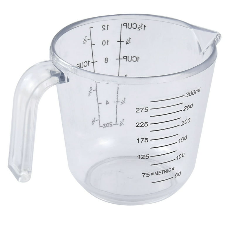 Plastic Measuring Cup Scale Clear Beaker Graduated Chemical Experiment Lab  Jug