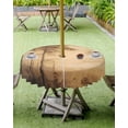 thumbnail image 4 of Fsddascl Brown Forest Outdoor Tablecloth - 60 Inch Round Dining Table Cover, Tree Retro Farmhouse Mysterious Waterproof Outdoor Table Cloth with Umbrella Hole & Zipper for Picnic/Patio/Party, 4 of 7
