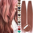 thumbnail image 2 of SEGO Blonde Tape in Hair Extensions 100% Real Remy Human Hair Long Straight Silky Thick Hair Gold Hair Acessories Black/Pink/Purple/Red Hair, 2 of 9